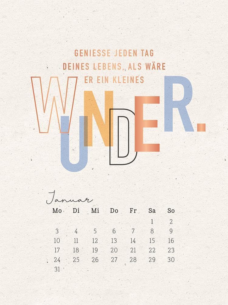 Tischkalender 2022 "Wunder": Kalender mit Holzaufsteller