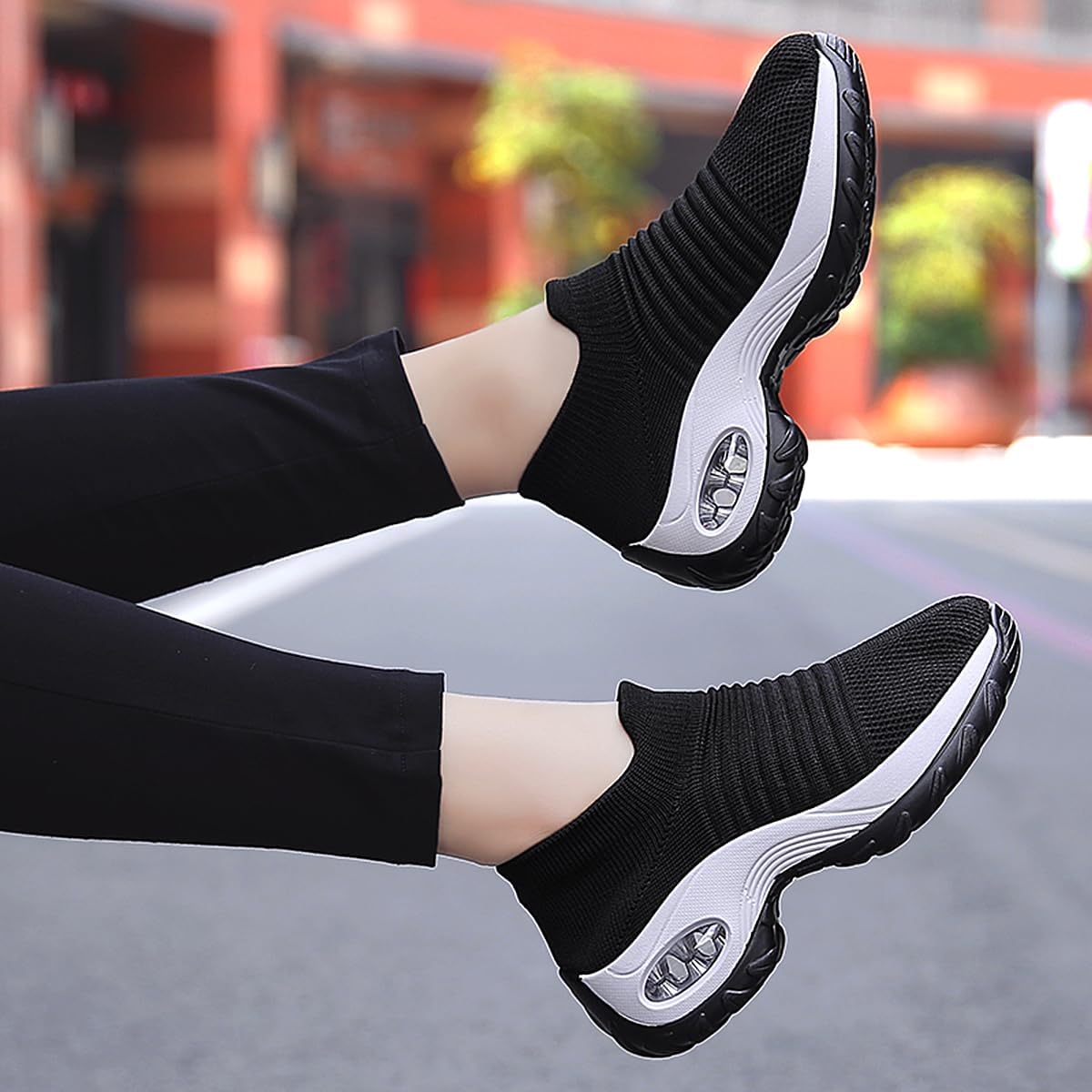 Non Slip Work Shoes Women, Slip On Sneakers Women,Work Shoes Walking Gym Nurse Mesh Casual Fashion Sneakers Comfort Breathable Lightweight - Image 3