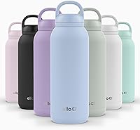 Vista 129 de Ello Cooper Twist - Botella de agua de acero inoxidable de 32 onzas con tapa para beber A prueba de fugas Doble pared y aislada al vacío Asa