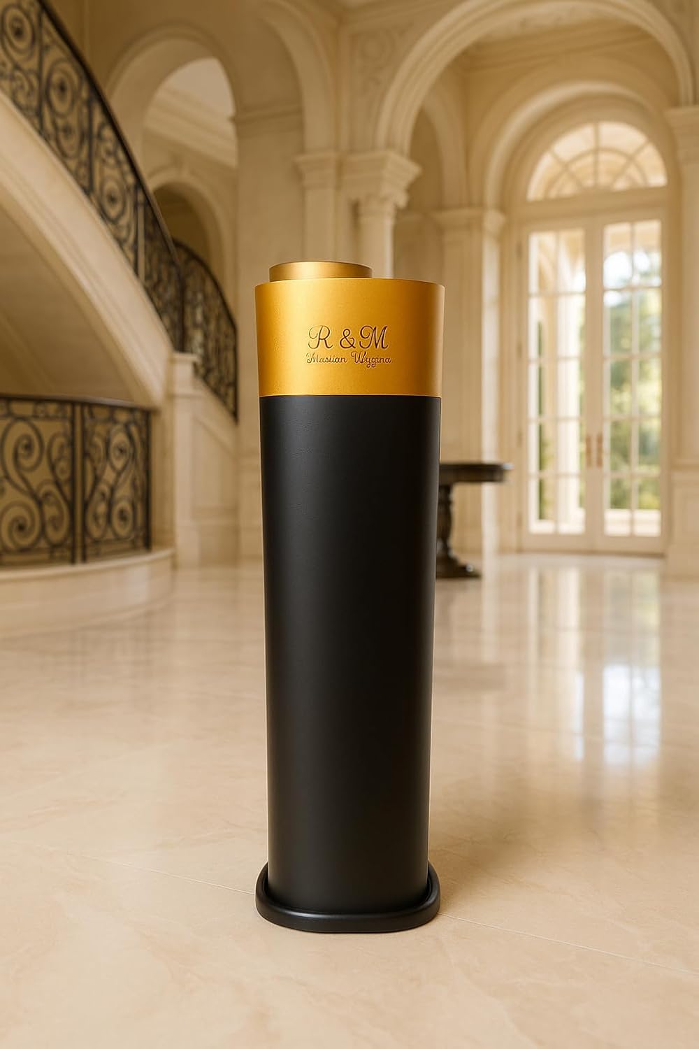 Elegance and Exquisite is our smart Home Diffuser, Black and Gold, App-Controlled Technology, Cylindrical Design. Combine with our 5 star essential scented oils availabe for purchase. 1 Free 500ml oil