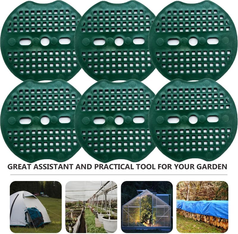 Miniatura 3 de Paquete de 60 juntas de grapas de paisaje, estacas de jardín afiladas en U, arandela de plástico antidesgarros, almohadilla de plástico para