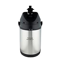 Pioneer brocca termica 3,0 L in acciaio inossidabile con leva, termos a tenuta stagna per bevande calde e fredde, distributore di bevande con pompa facile da usare per eventi con etichetta Acqua