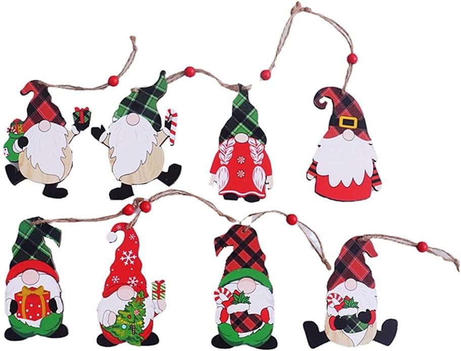 8Pcs Wooden Christmas Ornaments Christmas Tree Pendant Xmas Decoration for Home (Color : A Size : 105cm)