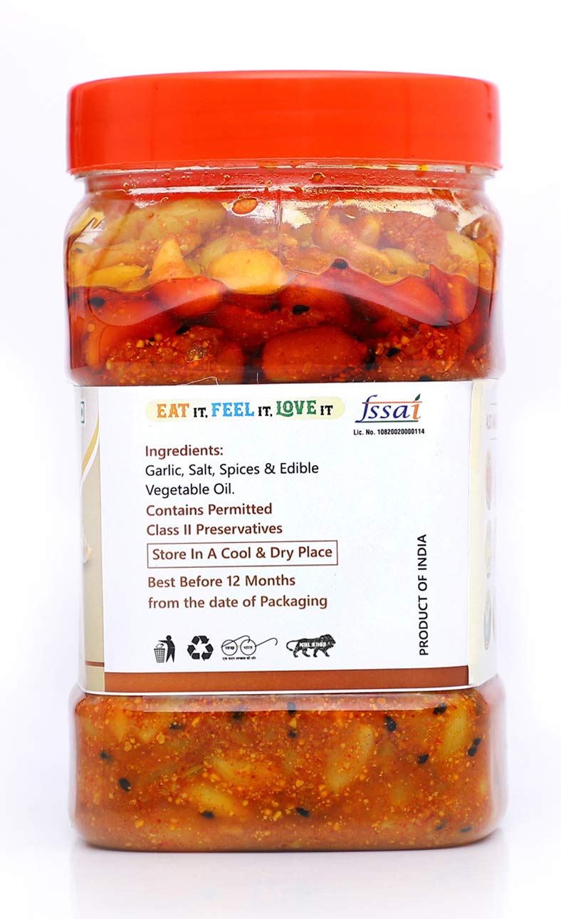 Natural Hub Homemade Garlic Pickle, Lahasun Ka Achaar, Marwadi Tadka (1kg) - Image 3 thumbnail