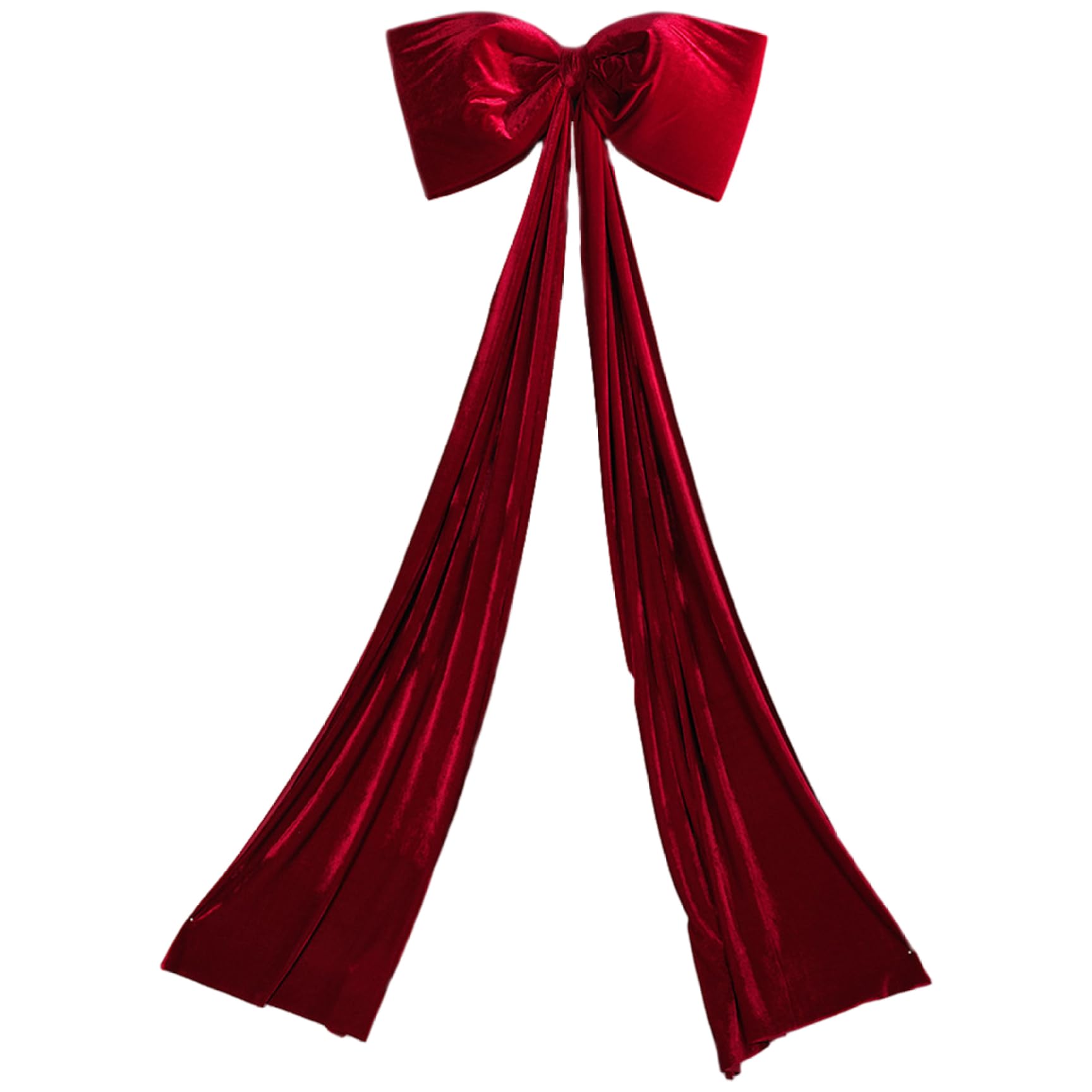 Nœud extra large en velours rouge pour décoration de sapin de Noël - 180 x 71 cm