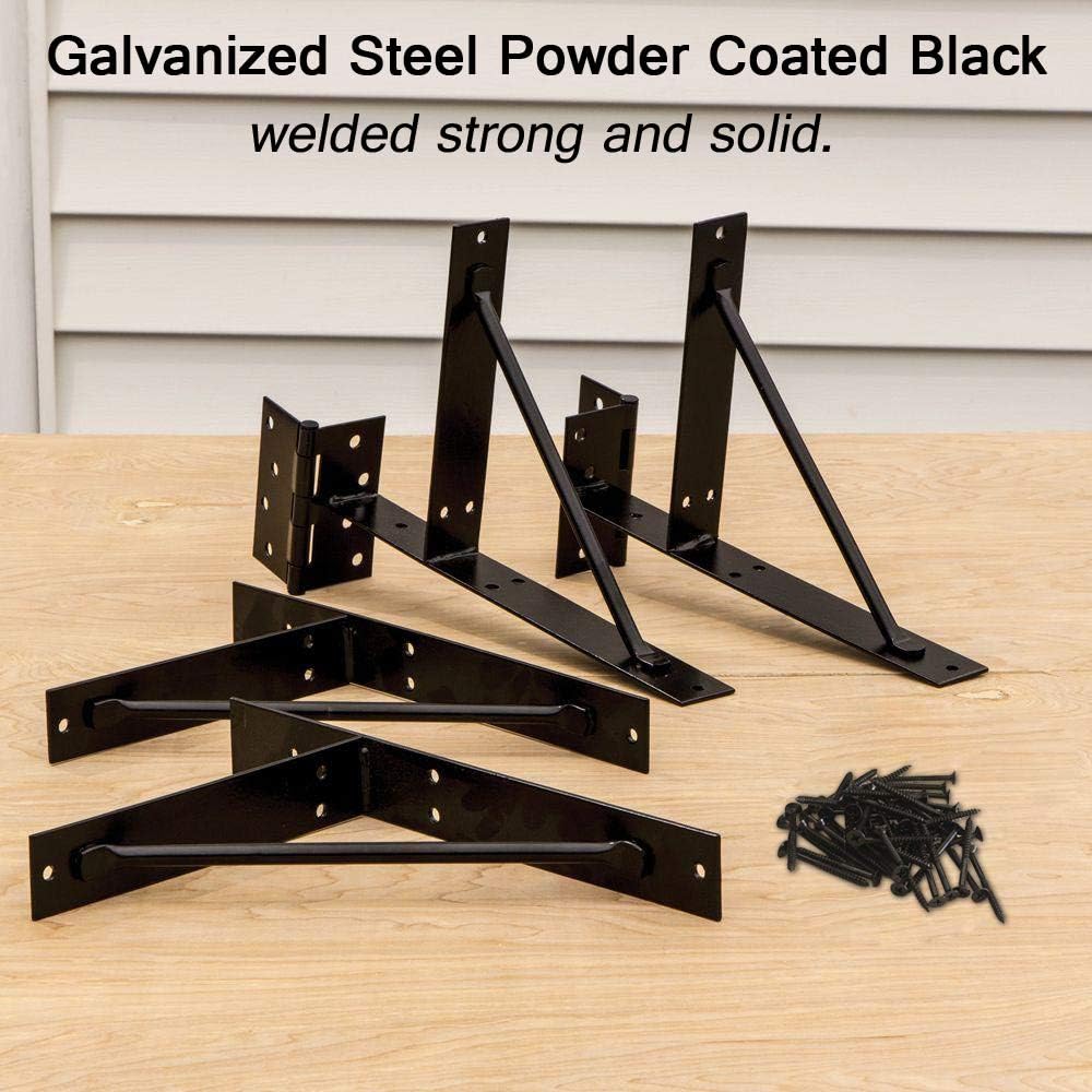 Mofeez Corner Brace Bracket No Sag Kit for Shed Doors, Driveway Gates, Corral Gates, Wood Windows (2 Sets)