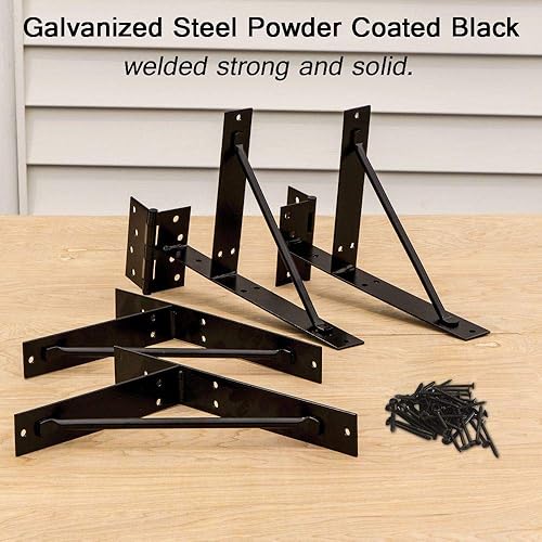 Vista 18 de Mofeez Kit de soporte de esquina para puerta, sin hundimiento, para puertas de cobertizo, puertas de entrada, puertas de corral, ventanas de madera