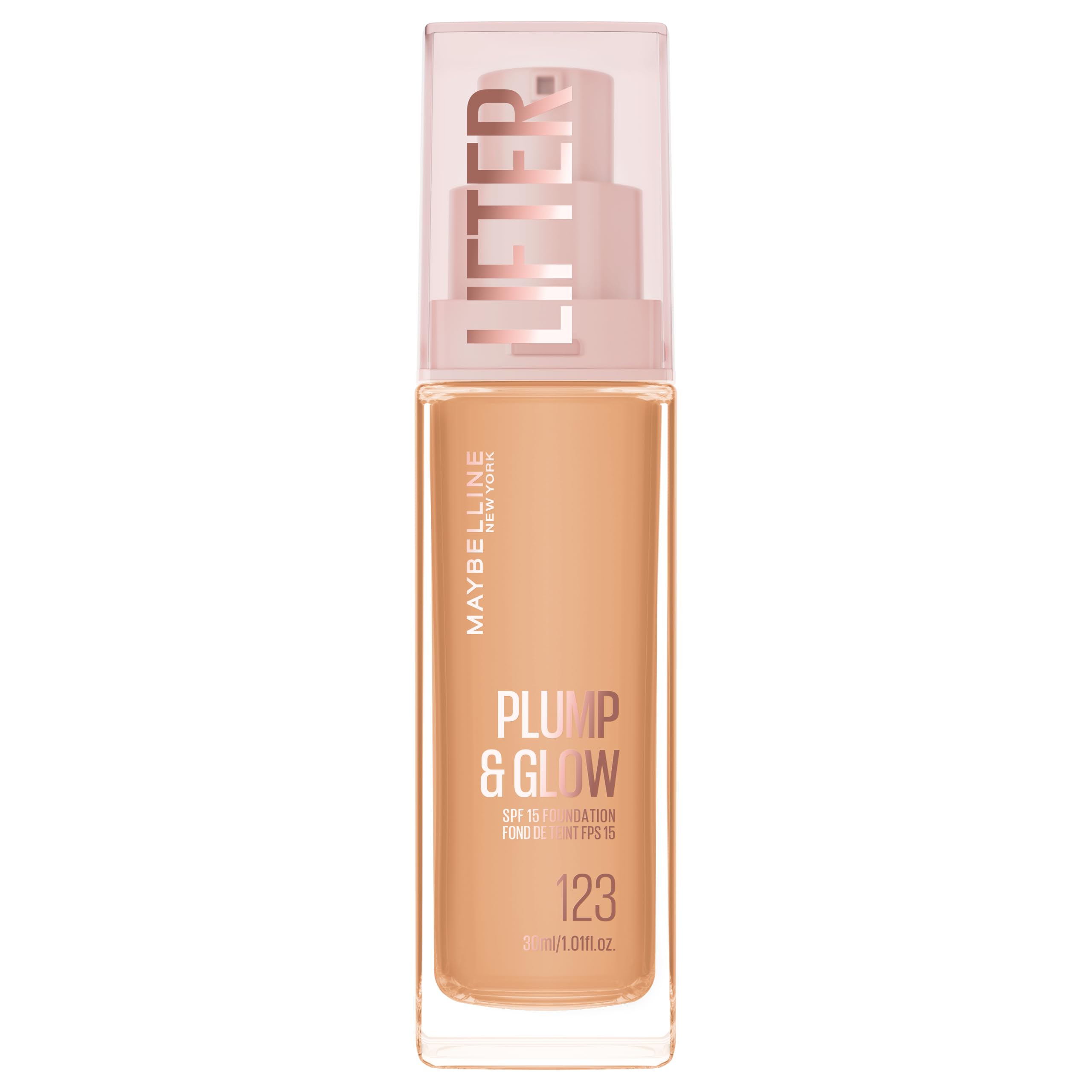 Maybelline Foundation Lifter Plump & Glow, SPF20, Buildable Coverage, 123