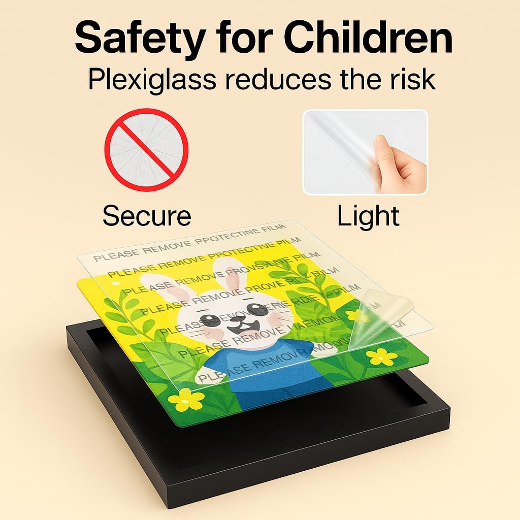 4 Pack Kids Art Display Frame 8.5x11, Interchangeable Artwork Holder for Children’s Paintings & Crafts, Front-Opening Wall Mount for Home, Classroom, Playroom