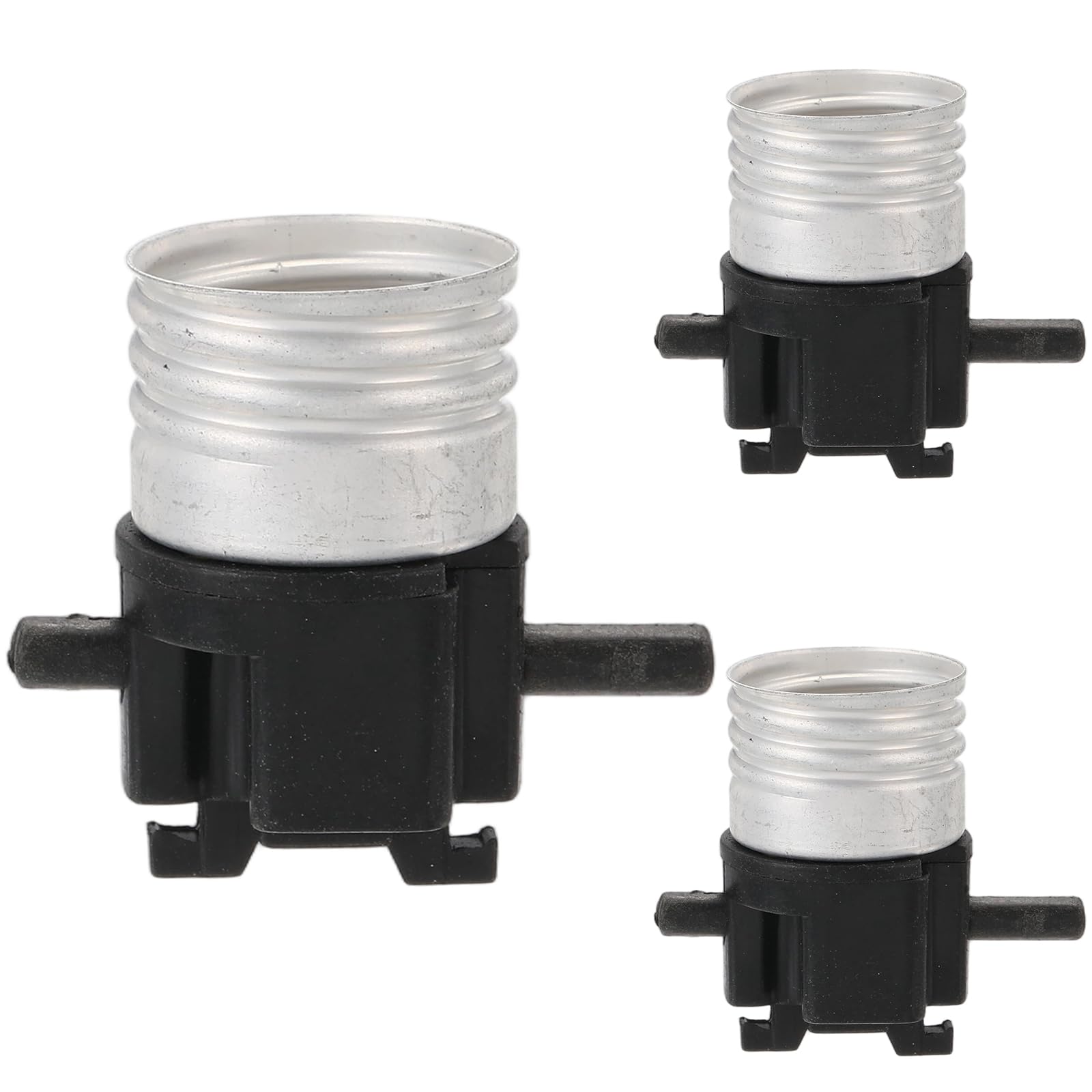 VIAPUICE UL Listed Push-In E26 Light Socket 3Pack Silver Black