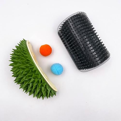 Miniatura 1 de Auto aseo durian para gatos cepillo de aseo de esquina para gatos masajeador de cabello con hierba gatera rascador de pared para gatos poste