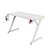Migliori scrivanie gaming Trust Gaming GXT 709W Luminus Scrivania Gaming LED RGB, 10 Modalità Colore, Alimentazione USB, Tavolo Gaming 120 x 60 con Supporto per Cuffia e Portabicchiere, Scrivania Bianca Ufficio, Streaming