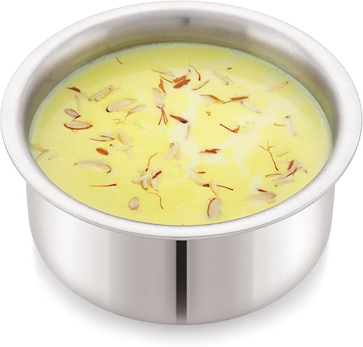 Anjali Tattva Triply Tope with Lid – 1500ml Food Grade Stainless Steel, Aluminium Core, Induction Compatible, Even Heat Distribution, Ideal for…