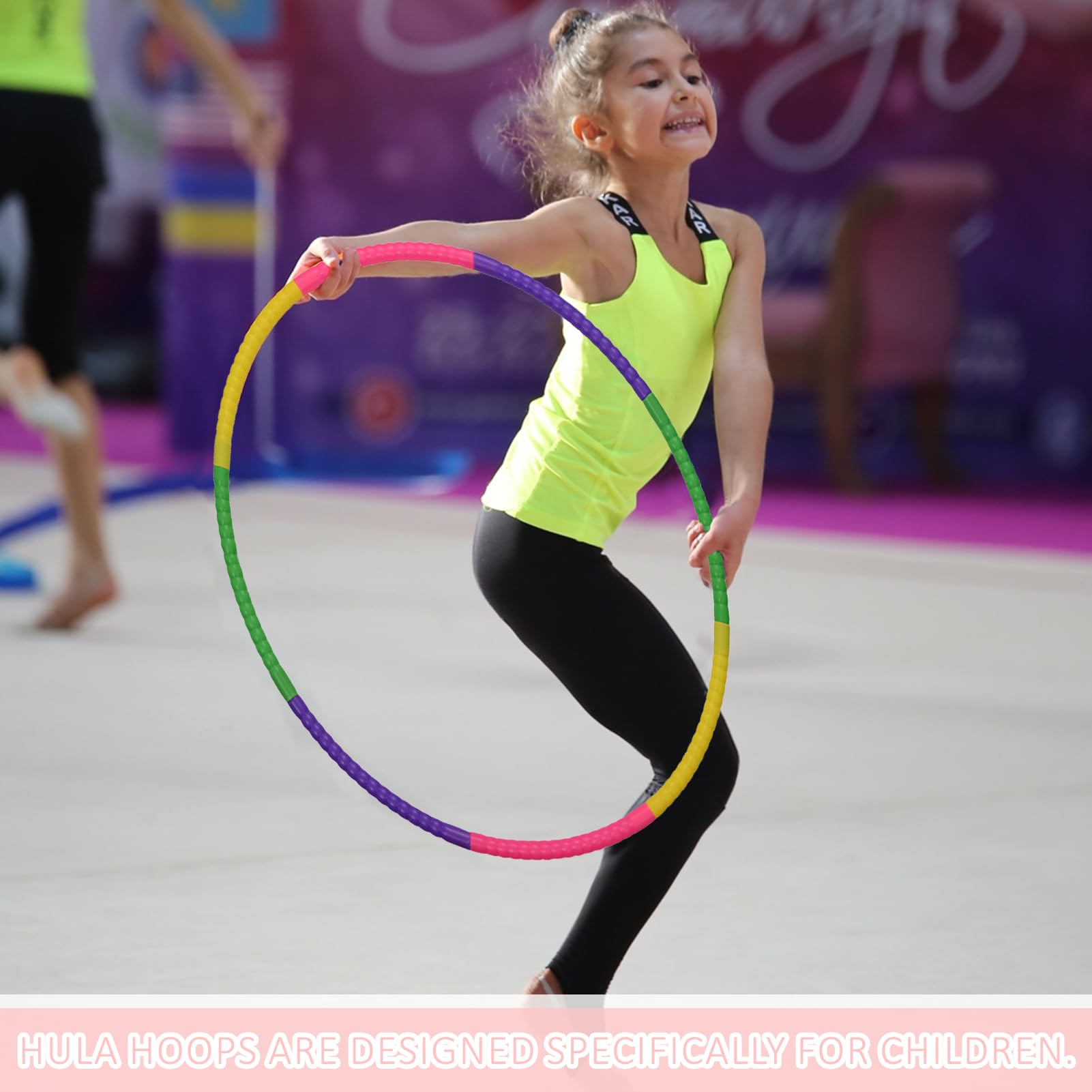 Hula Hoop Reifen Kinder Zweiteiliges Set,Abnehmbar,Aus Kunststoff,Unisex Hullahub Reifen FüR Kinder Geeignet FüR Fitness,Hula Hoop Reifen,Sport Und Gymnastik,Geeignet FüR Kinder Ab 4 Jahren.