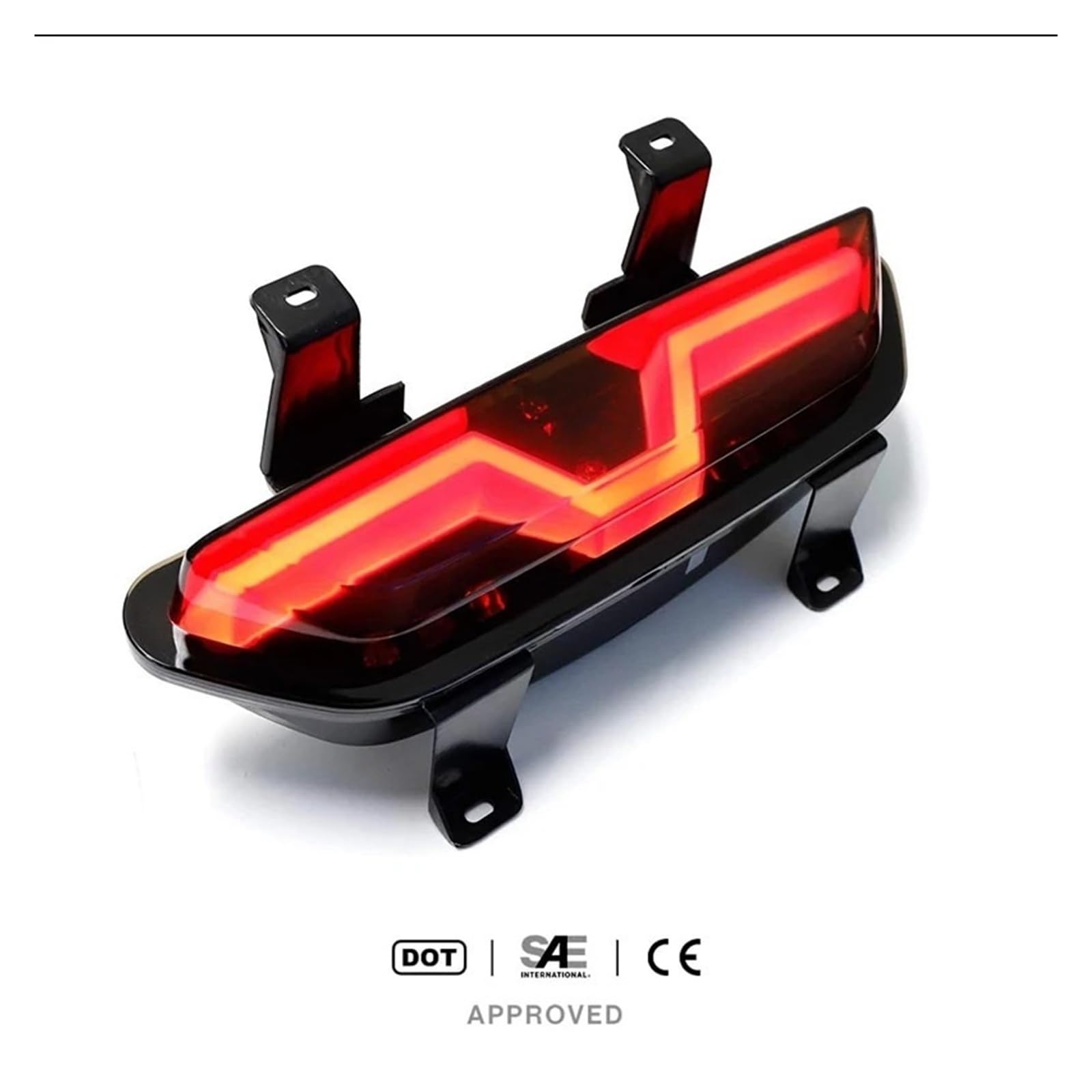 Fendinebbia posteriore con lente fumé for Ford Mustang 2015-2018 Anello LIGHT rosso come lampada di coda/freno e LIGHT bianco come lampada di retromarcia di riserva