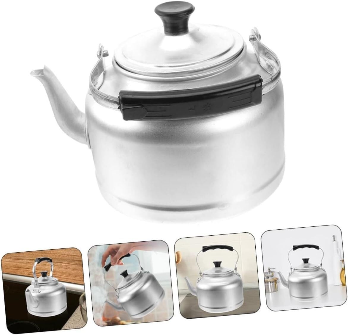 Czajnik z Gwizdkiem Czajnik Aluminiowy Czajnik Do Herbaty Ze Stali Nierdzewnej Kuchenki Kempingowe Przenośna Kuchenka Gazowa Dzbanek Do Gotowania Gorącej Wody Gwizdanie Czajnik Czajnik Kuchenek(14*19c