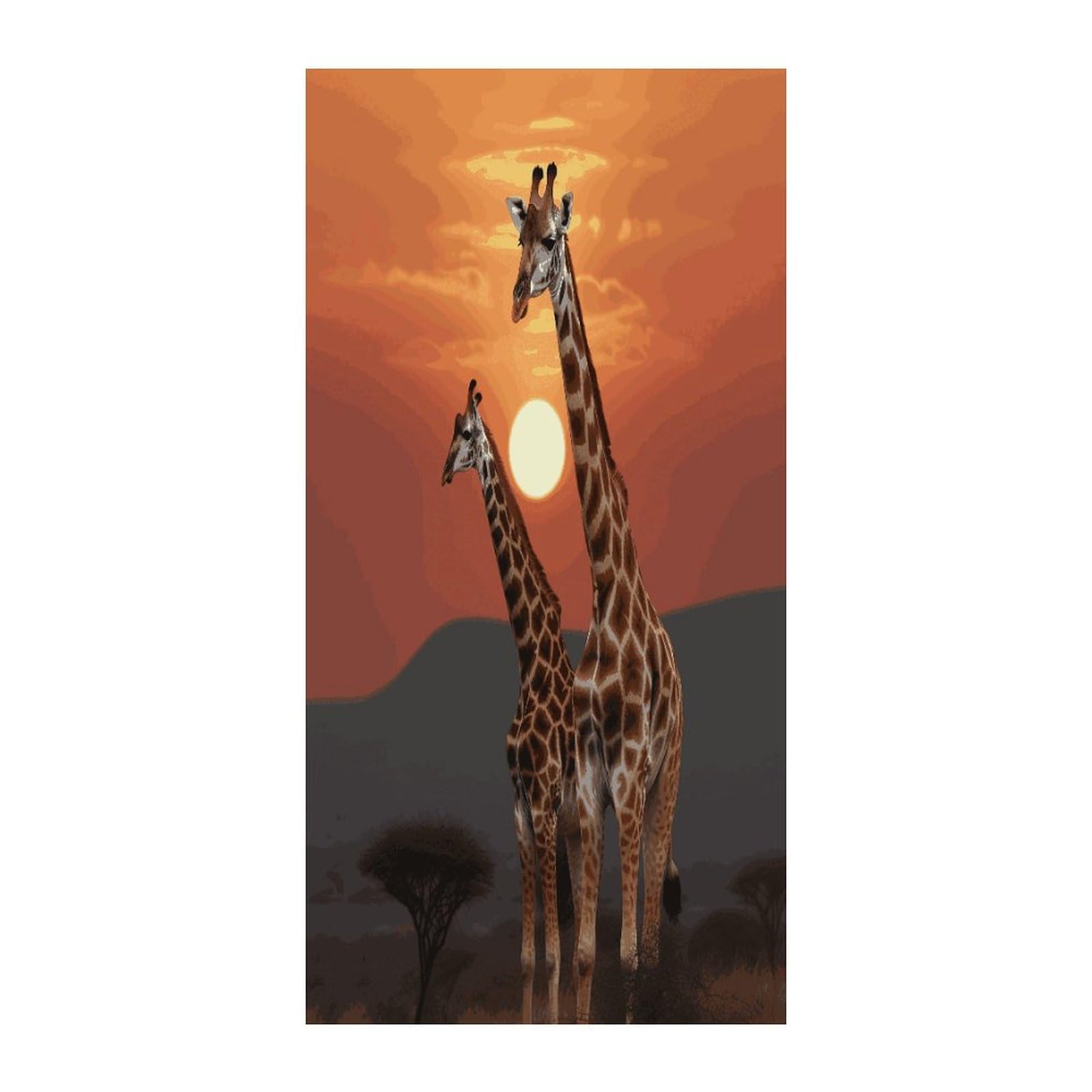 Fekiloot Style Giraffe At Sunset Door Curtain Room Divider Curtains