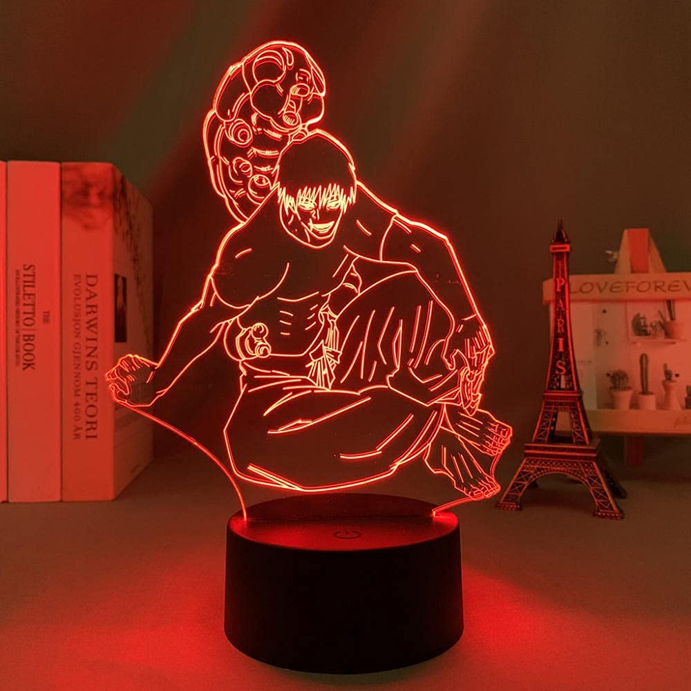 Girls Night Light for Girls Boys Anime Figure Lamp Manga Jujutsu Kaisen Toji Fushiguro for Bedroom Decor Jujutsu Kaisen Gift Acrylic Room Decor Remote Control Lighting
