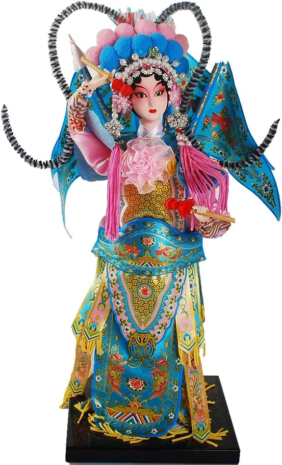 NW 12 Inch Chinese Traditional Handicraft Silk Figurine Collectible Chinese Ancient Character Ornaments for Home Decoration