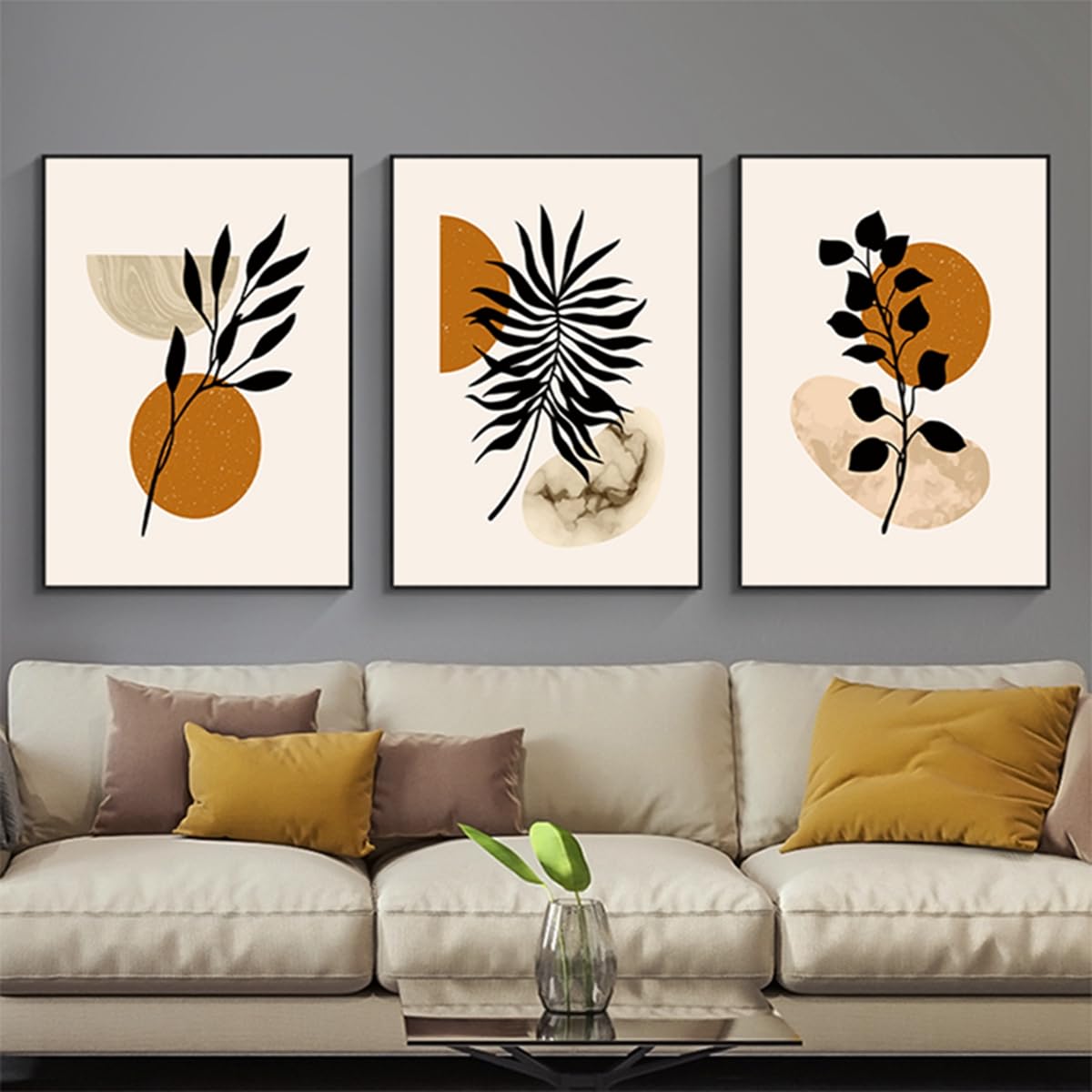 HMDKHI Modern Bohemian Abstract Poster Wall Decoration, Beautiful Botanical Pictures Poster Wall Art