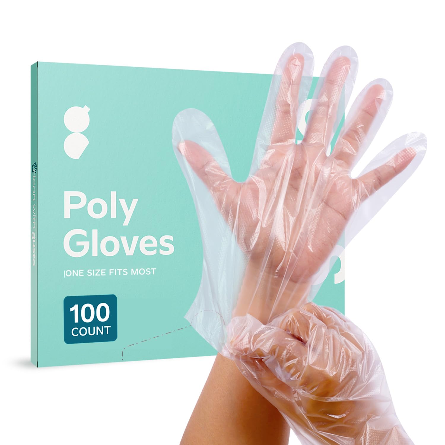 Comfy Package [100 Count] Disposable Poly Plastic Gloves for Cooking, Food Prep and Food Service | Latex & Powder Free - One Size Fits Most