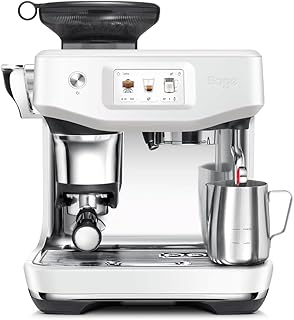 Sage - The Barista Touch Impress - Bean to Cup Coffee Machine with Grinder and Milk Frother, Cappuchino, Latte, Espresso Maker, Easy to Use, 8 Presets, With Milk Jug, 1700 W, Sea Salt