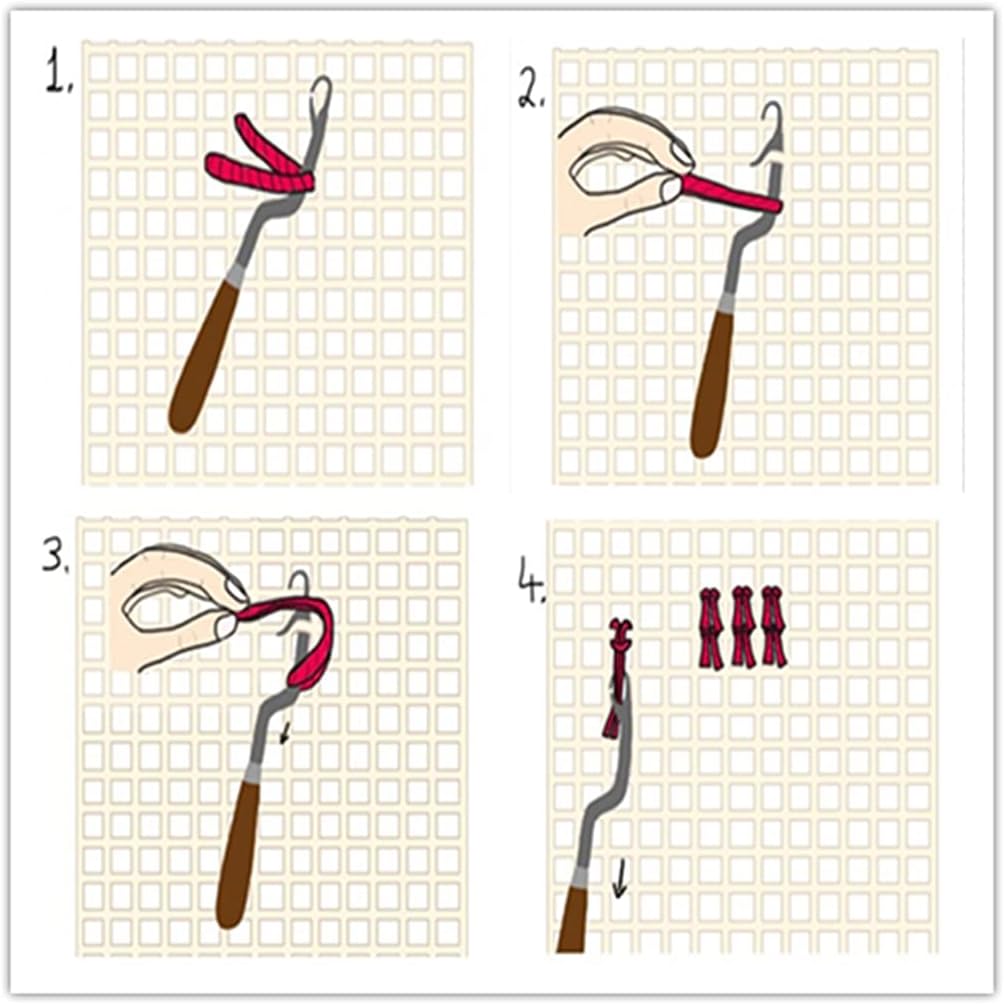 Laikoutd 2pcs / Set Wooden for Latch Hook Yarn Cutter Tool for Tapestry Carpet Rug Making Embroidery Decor Light Up Crochet Hooks Complete Set