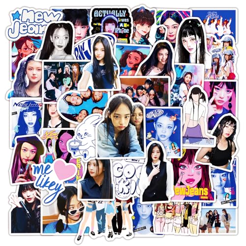 50pcs NewJeans Korean Idol Stickers for Teens Sticker for Water Bottle Laptop Waterproof Vinyl Decals for Teen Adult Party Supply Favor Decor (U)