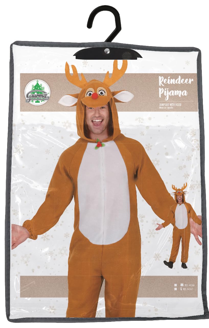 Disfraz de Reno para Hombre - Mono de Dormir con Capucha - Disfraces Navideños, Carnaval, Fiestas de Animales, Mascaradas, Celebraciones