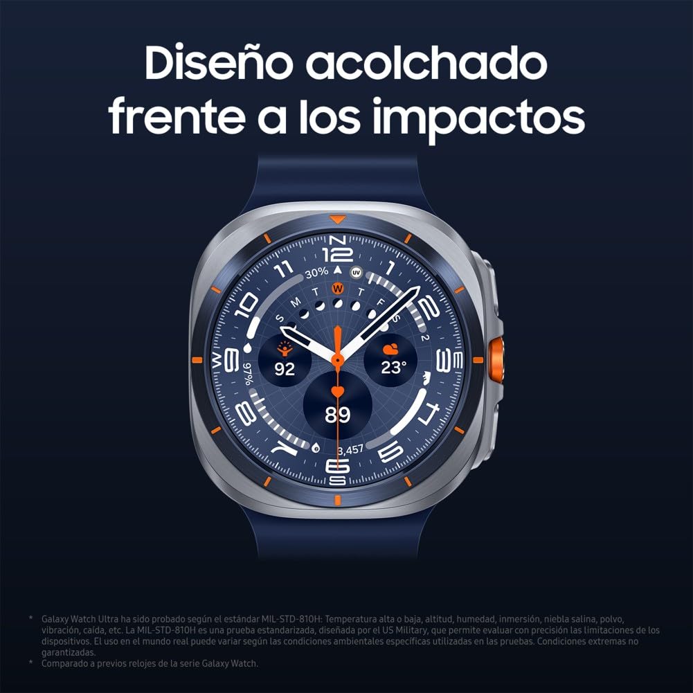 Samsung Galaxy Watch Ultra 2025 47mm - Smartwatch LTE con IA, Titanio, Botón Personalizable, Control de Salud, Garantía del Fabricante 3 Años + 1 año Extra, Plata Titanio (Versión española)