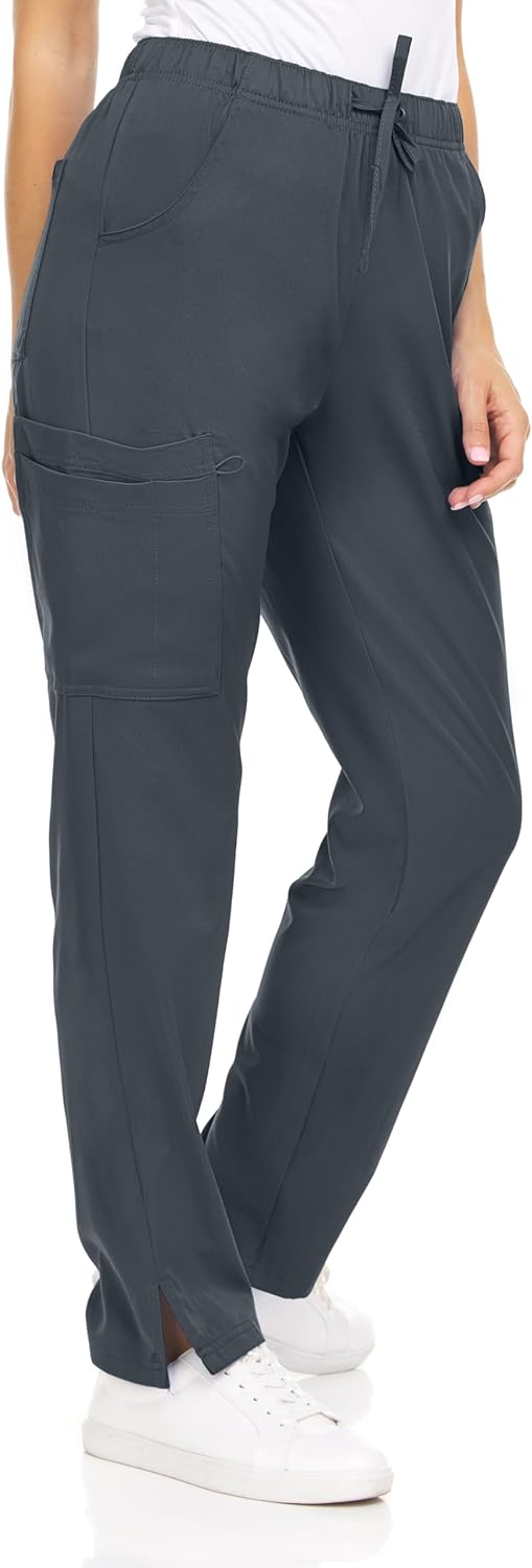 MediChic Women's 6-Pocket Scrub Pants – Cargo Straight Leg, 4-Way Stretch, Anti-Wrinkle, Flex Fabric Workwear Uniforms - Image 3