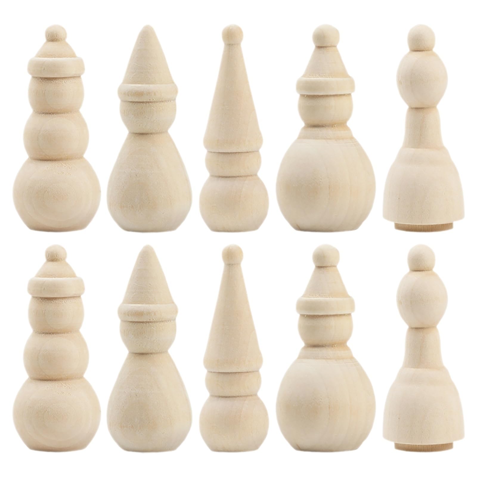 Poupées à chevilles vierges en bois de bonhomme de neige DIY pour loisir créatif