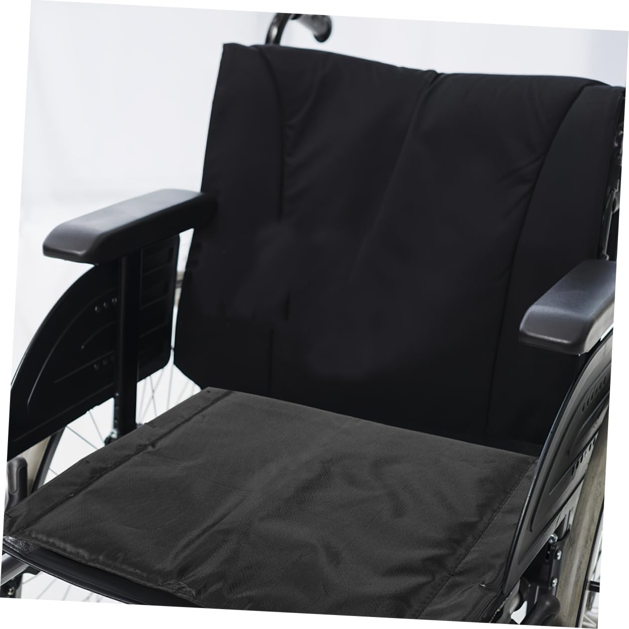MAGICLULU Cojín para Silla de Ruedas de Tela Oxford, 2 Piezas | Negro, Transpirable y Fácil de Limpiar, Repuesto para Suministros de Sillas de Ruedas