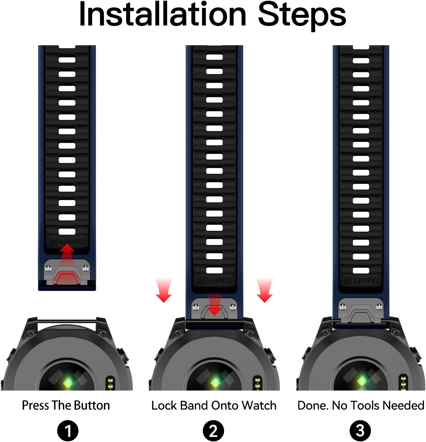 OVERSTEP Watch Bands Compatible with Fenix 8 Solar/Amoled 47mm 22mm Soft Siliocne Strap for Garmin Fenix 5/Fenix 5 Plus/Fenix 6/Fenix 6 Pro/Fenix 7 Smartwatch - Image 5