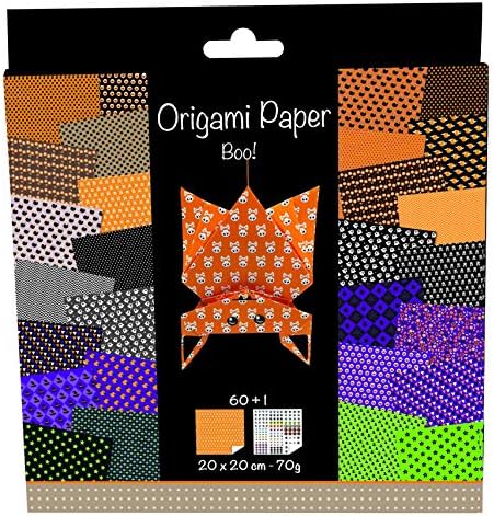 Avenue Mandarine - Ref 52501MD - Origami Sheet Pack - Geometric Patterns - 60 Fully Printed Sheets, 20 x 20cm, Eye Sticker Sheet Included, 70gsm Paper, Suitable for Ages 7+