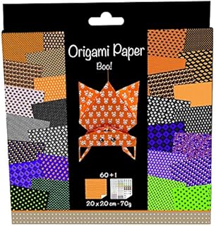 Avenue Mandarine - Ref 52501MD - Origami Sheet Pack - Geometric Patterns - 60 Fully Printed Sheets, 20 x 20cm, Eye Sticker Sheet Included, 70gsm Paper, Suitable for Ages 7+