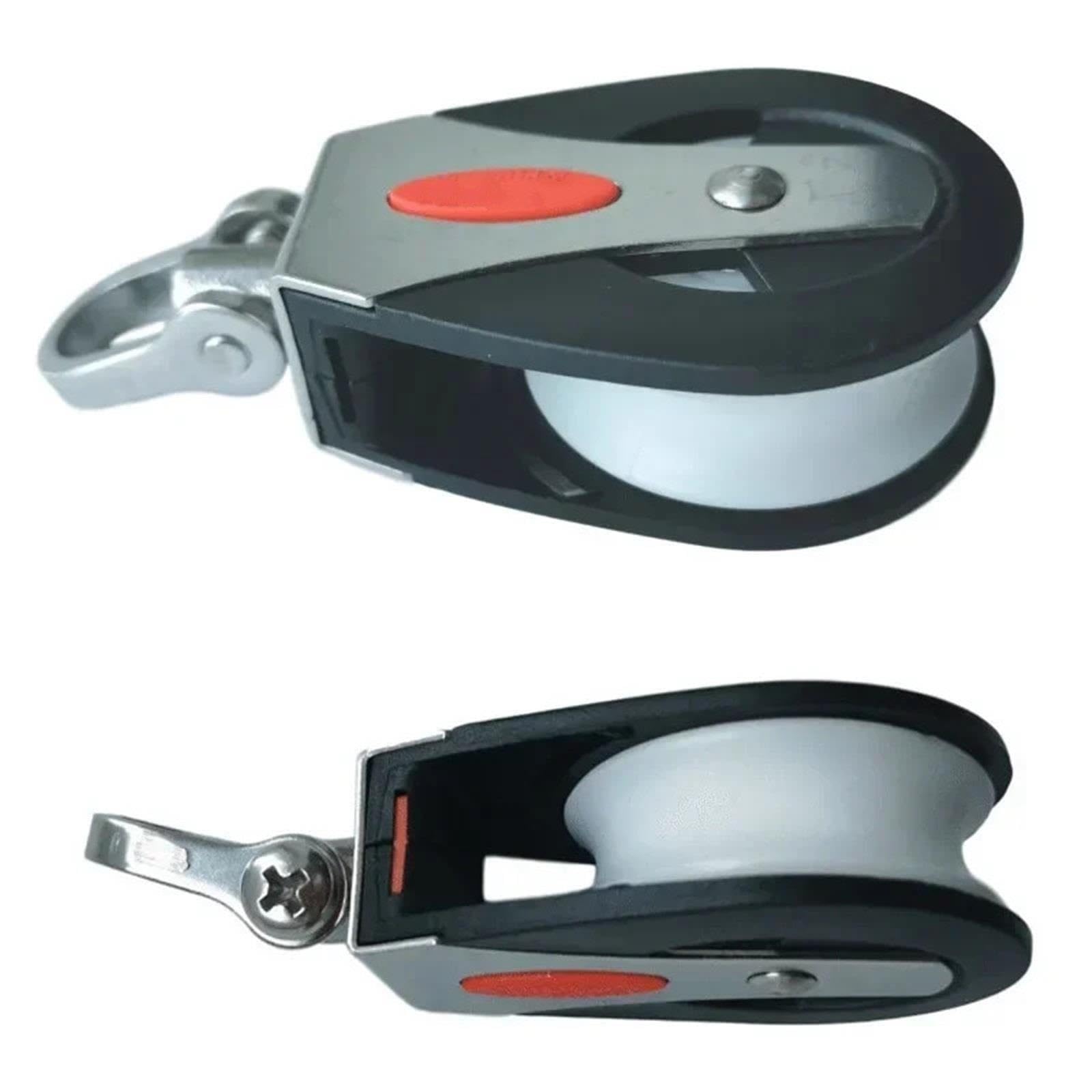 Edelstahl Flaschenzugrolle Verwendung für Segelyacht-Scheibe, Universalkopf, Edelstahl-Riemenscheibe, Segelboot, einfaches Schwenklager, Blockseil Flaschenzug(1pcs White pulley)