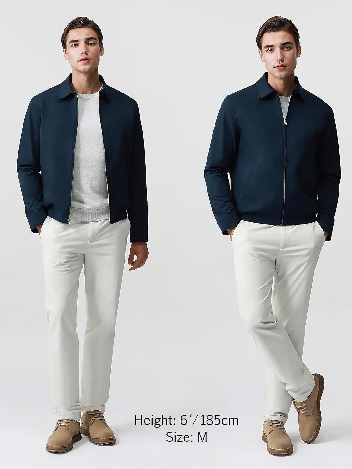 Woven Jacket for Men Water Repellent UPF 50 Full Zip Lightweight Modern Fit Windbreaker Casual - Image 3