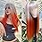 QD-Tizer Long Straight Orange Synthetic Wigs with Bangs Heat Resistant Fiber Glueless Synthetic No Lace Wigs for Fashion Women White Hair Party/cosplay Wigs