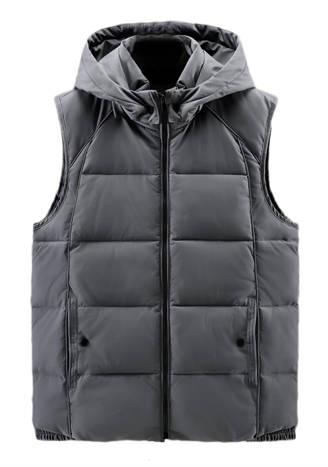 GIBZ Hombre Invierno Chalequillo Chaquetas sin Mangas con Capucha Cazadora Cierre Chaleco con Bolsillo con Cremallera