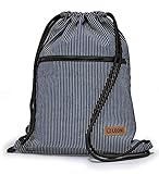 Turnbeutel mit modernem stilvollem Design hier mit großer Reißverschluss Außentasche & schweres Canvas Segeltuch