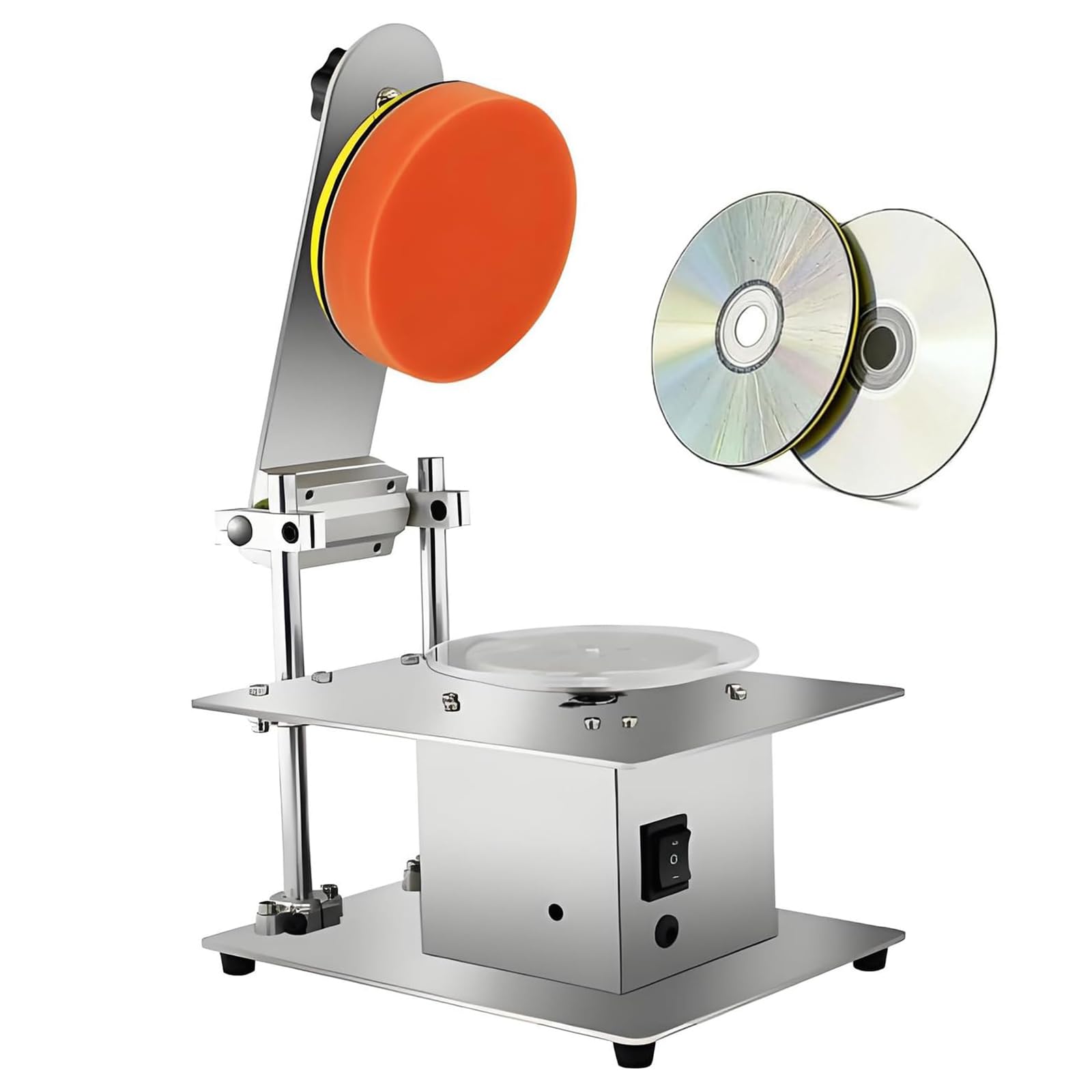 Macchina universale per la riparazione di dischi CD DVD con velocità regolabile 1000-6000 giri/min, motore con nucleo in rame da 200 W, rimuove fino al 99% dei graffi, per studio e ufficio