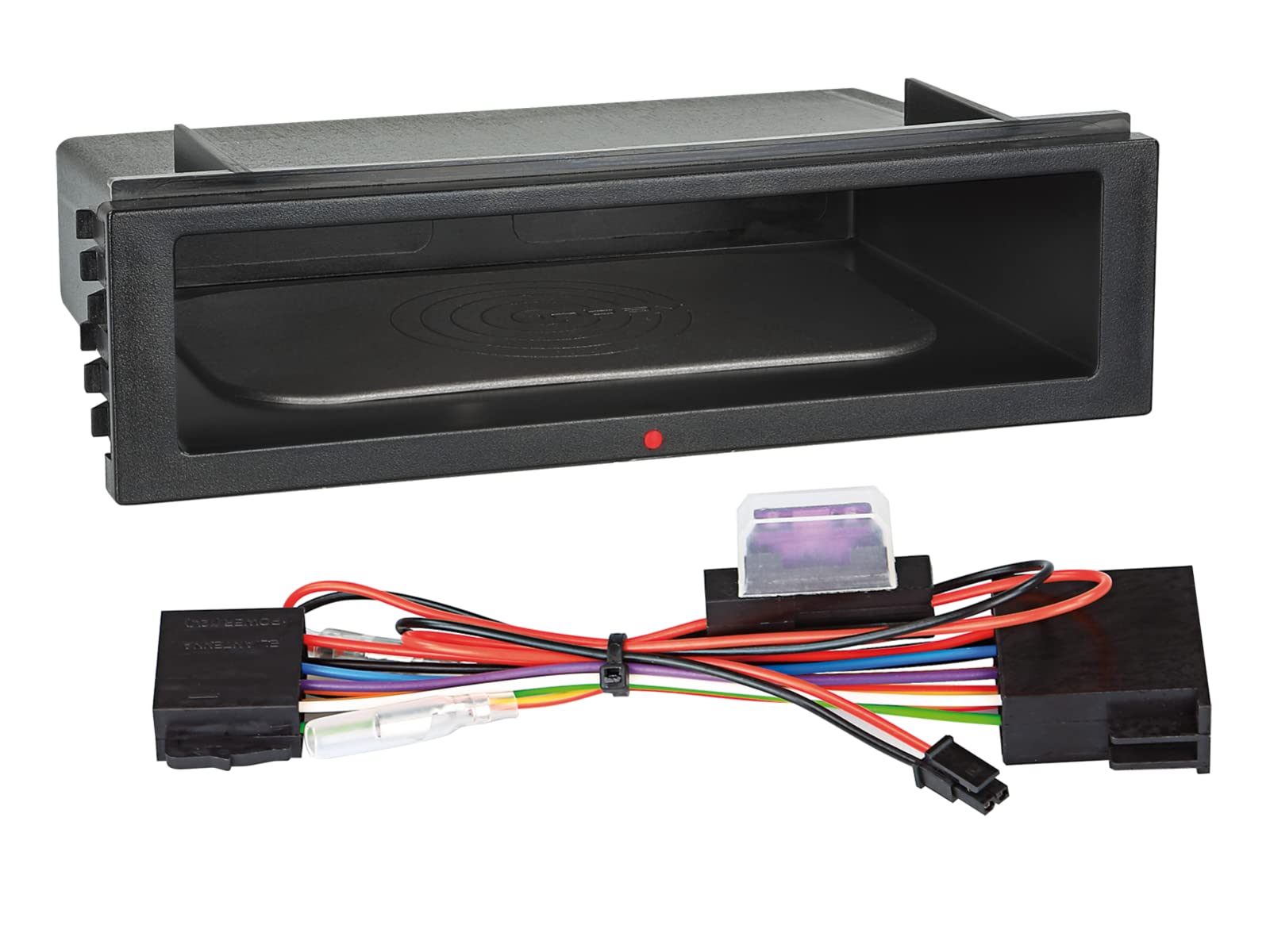 Vide poche 1DIN avec Chargeur Induction - Alimentation ISO autoradio 12V - avec led