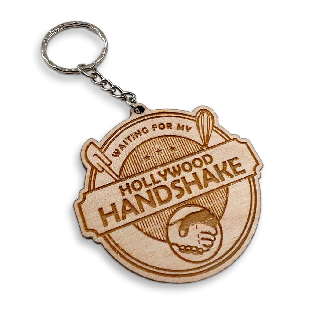 The Vanilla Valley Brown Waiting For My Hollywood Handshake - Keyring For Bakers, Cake Makers