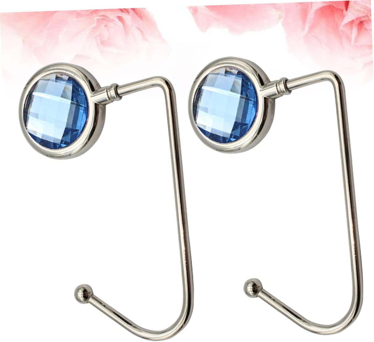 2pcs Handbag Hooks Alloy Bag Hangers No-Slip Pad Backpack and Schoolbag Hooks Table Side Accessories
