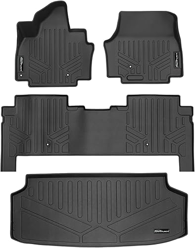 Miniatura 18 de SMARTLINER Juego de alfombrillas negras de primera fila para todo tipo de clima, compatibles con modelos Kia NIRO PHEV y híbridos 2023-2024 Negro