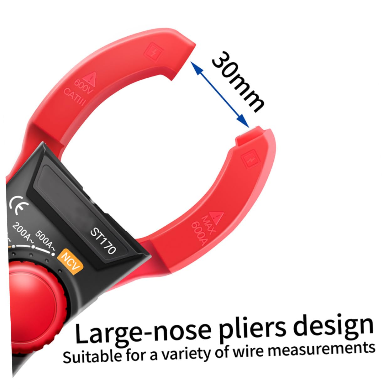 St170 Digital Clamp Meter High Precision Ac Current Tester Red Clamp Multimeter Electrical Repair Tool for Electricians