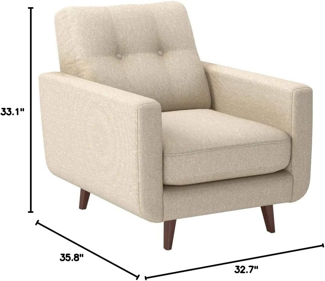  Brand – Rivet Sloane Mid-Century Modern Living Room Armchair, 32.7"W, Shell : Home & Kitchen