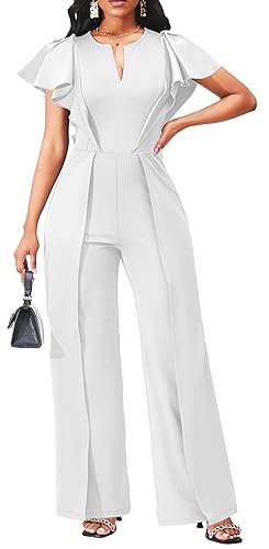 SxClub Elegant Jumpsuits for Women Dressy Formal Casual Long Straight