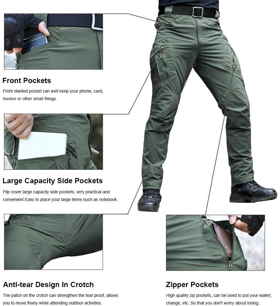 Pantalon Imperméable Tactique De Soldat, Randonnée De Combat En Plein Air, Pantalon De Travail Cargo Tactique Pour Hommes, Pantalon De Combat Militaire Imperméable Extérieur Survivant Avec Taille élas